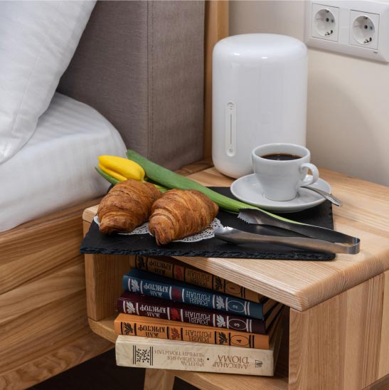 Breakfast on Bedside Table Breakfast on Bedside Table